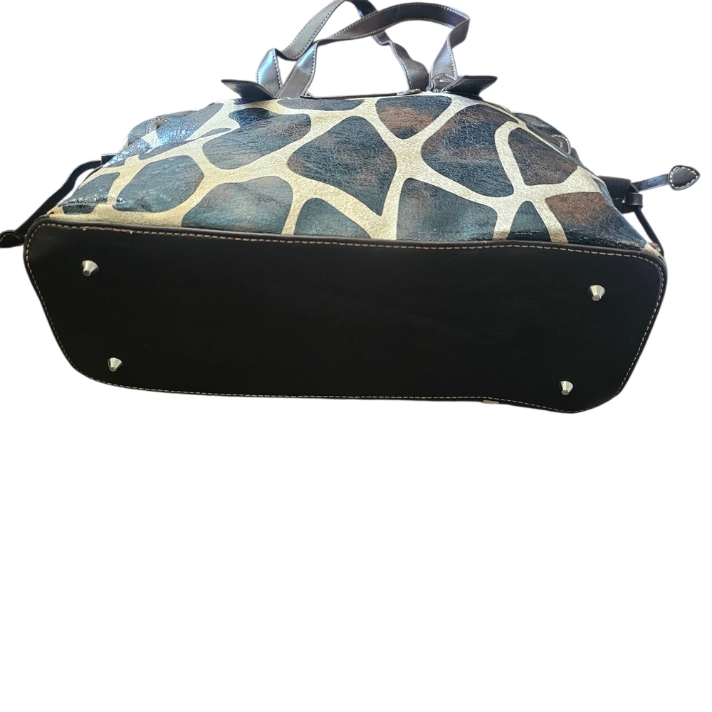B.Brentano Moda Italy Animal Print Leather Shoulder Purse Hand Bag - Picture 4 of 16